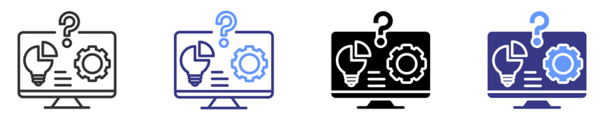 saving technical problem icon set multiple style