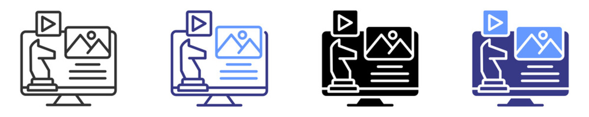 content strategy icon set multiple style