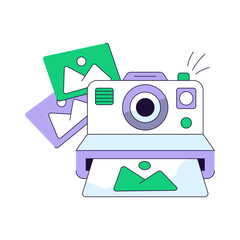 Fototapeta premium Premium download illustration of instant camera