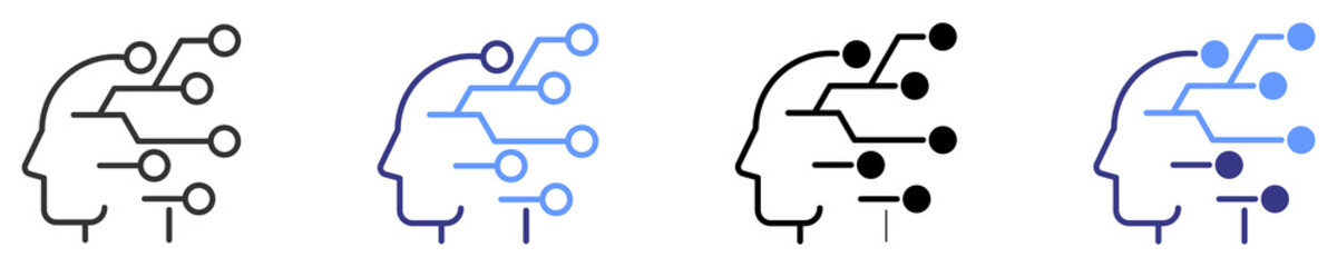 AI icon set multiple style