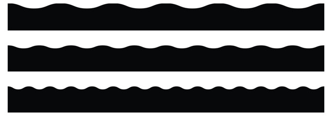 Horizontal zig zag line. Scalloped edge vector. Seamless line zigzag pattern design. Simple scalloped border, texture ribbons, seamless pattern Vector illustration. Zigzag stripes set  Zigzag stripes 