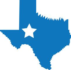 Texas State National Flag Map 