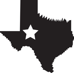 Texas State National Flag Map 