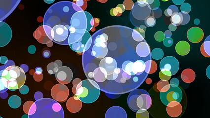 rainbow big blue bubble divine dimension bokeh blur absract dark isolated