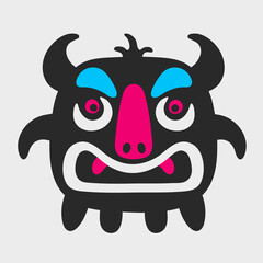 Scary, idol monster. Flat cartoon character design.