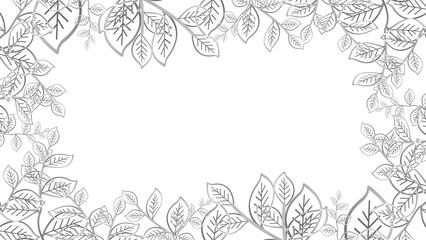 young glow transparent leaves silver color border on the isolated