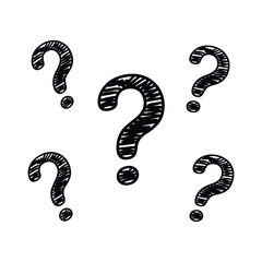 Question Mark Symbols Doodle Sketch Vector Design