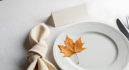 thanksgiving placesetting mockup with copyspace