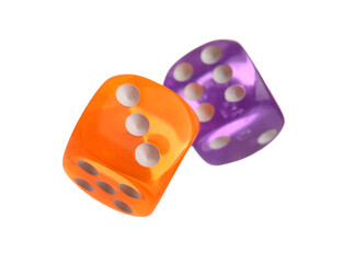 Different dices on white background