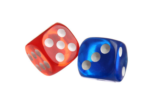 Different dices on white background