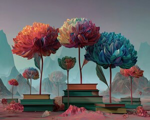 Psychedelic vivid dreamscape