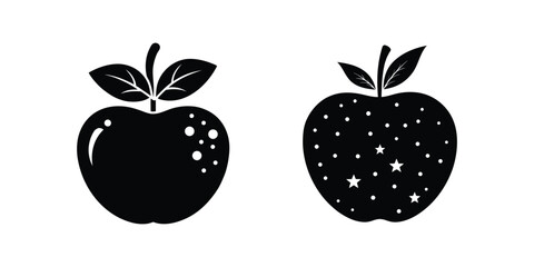apple decoration silhouette vector illustration design