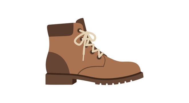 A charming illustration of a lace-up ankle boot with earthy tones against a clean backdrop - Powered by Adobe