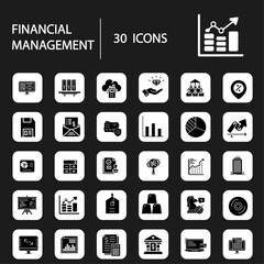 Financial Management Icons, a collection of 30 essential business finance icons