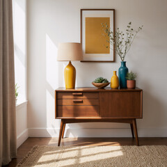 modern living room with wooden furniture