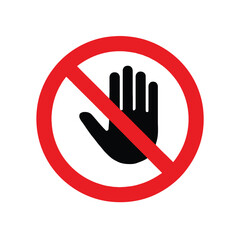 No Touching Sign, Stop Hand Symbol, Prevention and Safety Measures