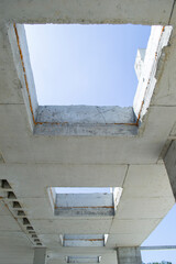 white wall with blue sky