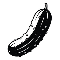 Bold black and white outline of a fresh pickle ready for your next culinary creation or graphic design project