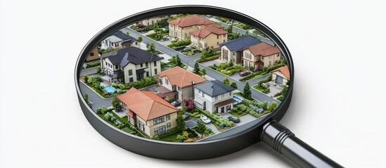 Magnifying Glass View of a Neighborhood