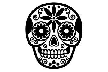 Day of the Dead Sugar Skull Vector Set, Colorful Calavera Icons, Mexican Holiday Decoration 