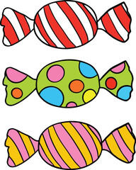 set of colorful candies