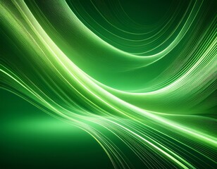 curved light lines on a smooth green gradient background