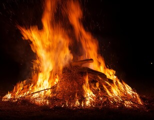 bonfire with high flames