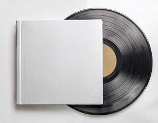 a blank vinyl album cover sleeve mockup isolated with clear edges and perfect for music or album design projects
