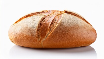 fresh loaf of bread isolated on white background