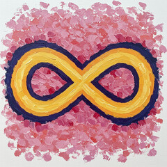 Infinity Symbol Impasto Oil Painting Sticker Design on White Background, 8k.