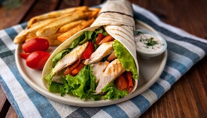 grilled chicken wrap meal cook home kitchen budget friendly hearty lunch with lettuce tomato and tortilla wrapped for easy eating