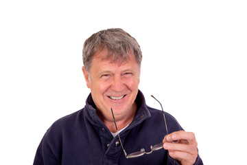 portrait of positive looking mature man