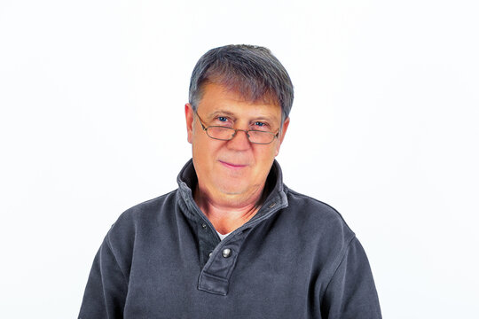 portrait of positive looking mature man