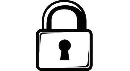 Outline of a Padlock standard graphic isolated on a transparent background