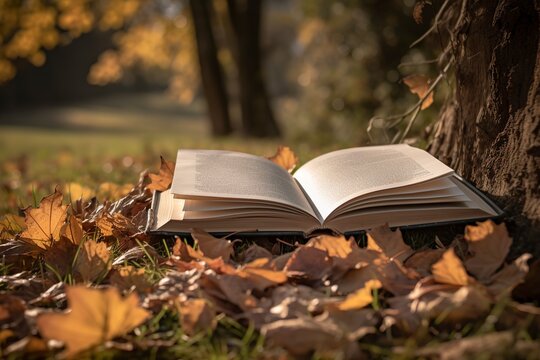 Open book revealing the jungle. Eco concept. Generative AI