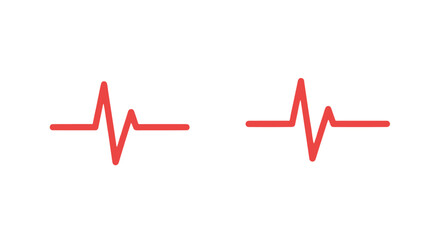 Heartbeat line icon. Red EKG ECG pulse rate cardiogram. Medical healthcare concept. Heart rhythm wave. Cardiology symbol for hospital clinic. Life monitoring vector graphic.