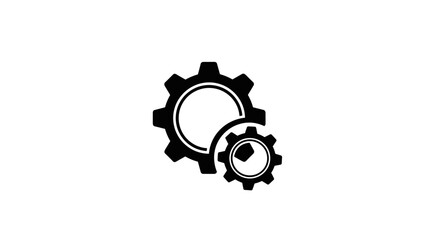 Gears icon vector. Mechanism symbol for settings, configuration, and options. Engineering technology and industrial process concept. Teamwork and synergy metaphor illustration.