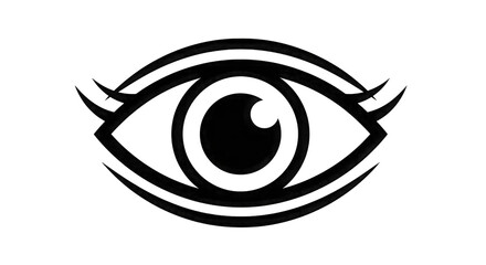 Stylized Eye Outline on Black Background standard graphic isolated on a transparent background