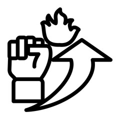 Enthusiastic Determination Energy icon from the Personal Growth icon collection (Outline Style)