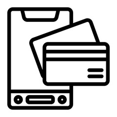 Mobile Transaction Card icon from the Personal Growth icon collection (Outline Style)