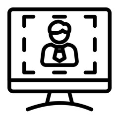 Facial Biometric Identification icon from the Personal Growth icon collection (Outline Style)