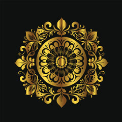 Luxury decorative vintage retro ornamental baroque shield logo icon
