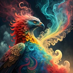 photorealistic colorful smoke