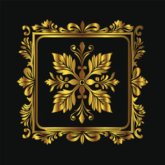 Luxury decorative vintage retro ornamental baroque shield logo icon
