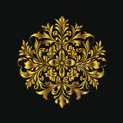 Luxury decorative vintage retro ornamental baroque shield logo icon

