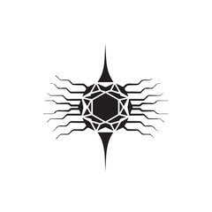 Bohemian Abstract Symbol Simple Black Vector Illustration for Logo or Decor Branding