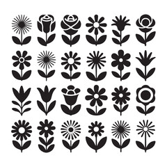 Delicate flower silhouette for wedding stationery and decor