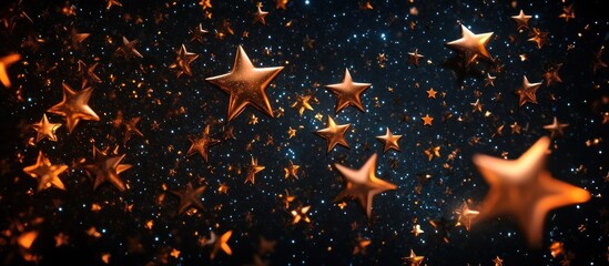 Golden Stars in the Night Sky