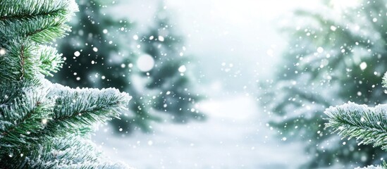 Snowy Pine Trees in Winter Wonderland