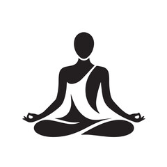 A person is doing yoga or meditating
